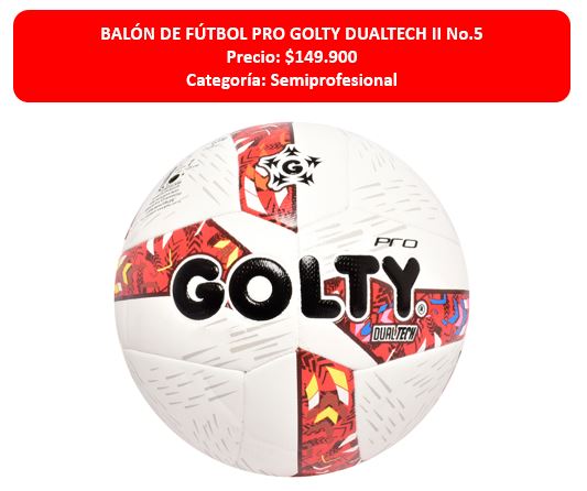 BALON DE FUTBOL GOLTY DUALTECH II #5