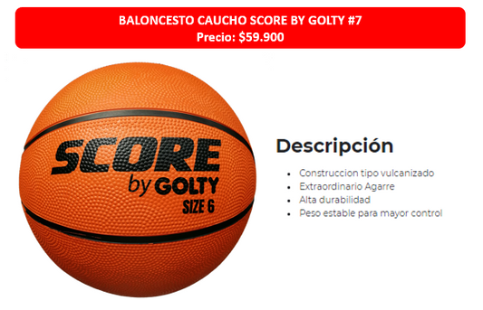 BALON BALONCESTO CAUCHO SCORE #7