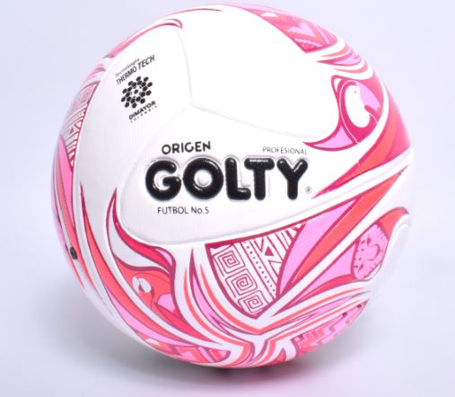 BALÓN DE FÚTBOL PROFESIONAL LAMINADO GOLTY ORIGEN ROSA # 5