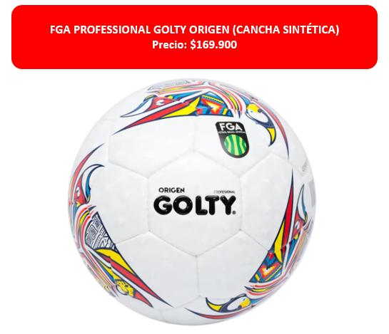 BALÓN DE FÚTBOL PROFESIONAL FGA GOLTY ORIGEN