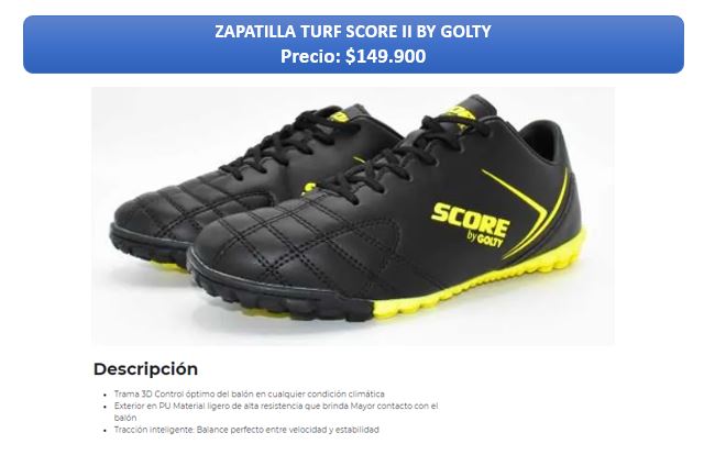 ZAPATILLA TURF SCORE II BY GOLTY