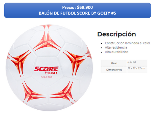 BALON GOLTY SCORE (ROJO)